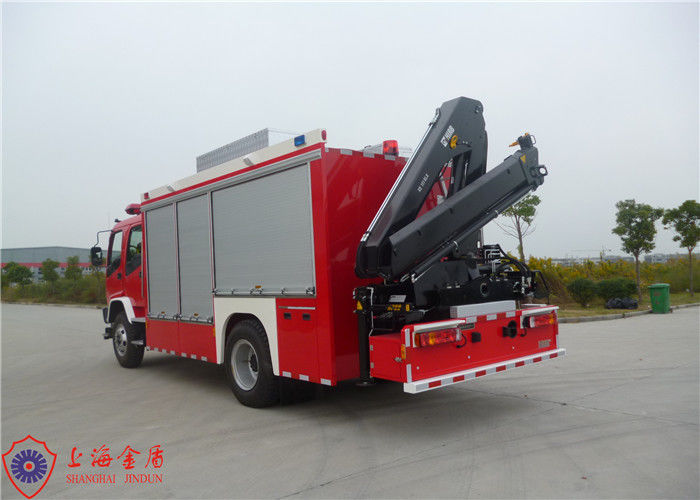 ISUZU Chassis Emergency Rescue Fire Truck Mounted Crane on Rear Traction Rope Length 28M