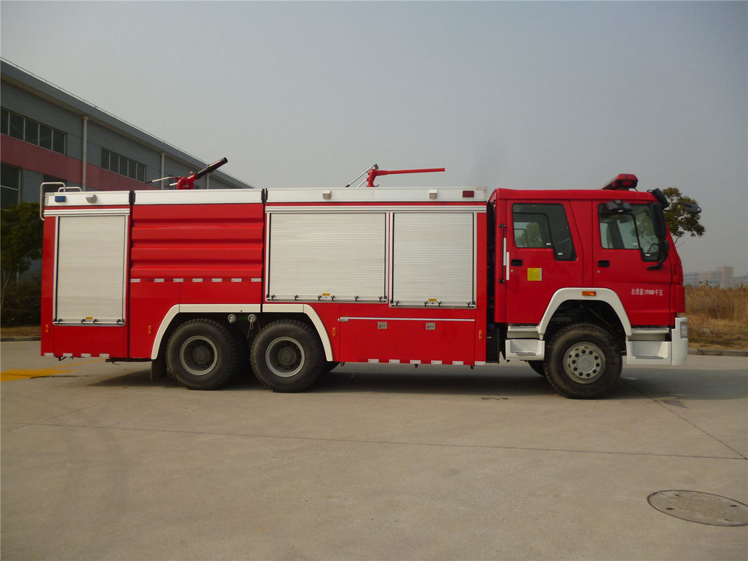 Multi-Function 6x4 Drive Dry Powder And Foam Fire Truck 64L/S Roof Monitor